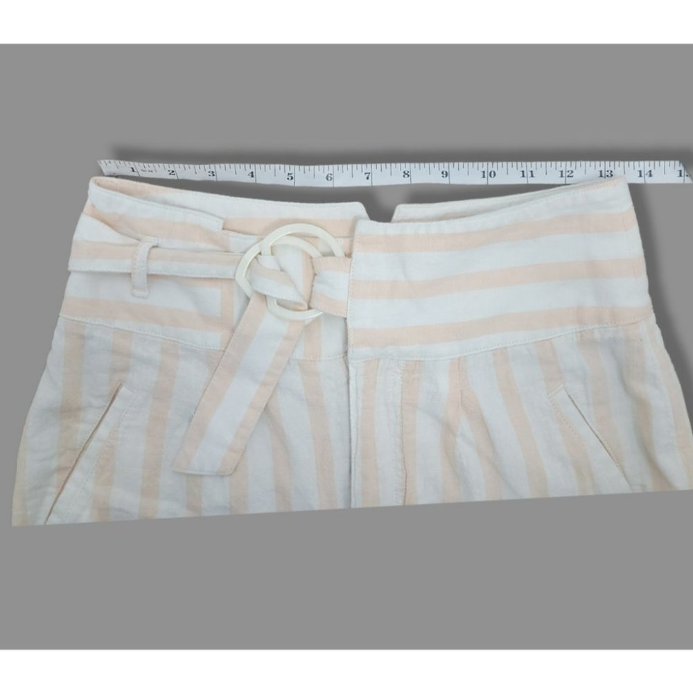 🌞 Anthropologie Oasis Striped Linen High Rise Pants 13" waist - Picture 11 of 12